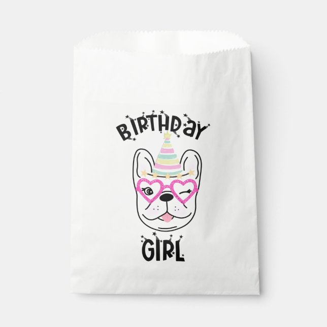 French Bulldog Frenchie Birthday Party Theme  Favor Bag (Front)