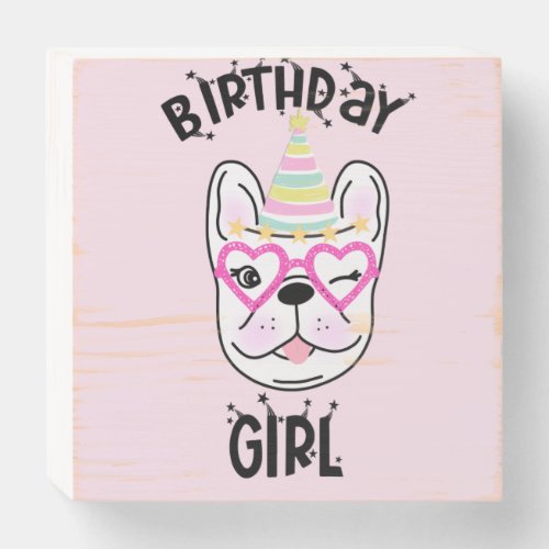 French Bulldog Frenchie Birthday Party Theme  Wooden Box Sign