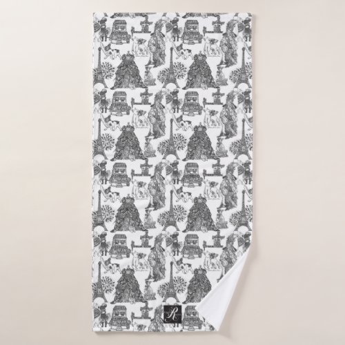 FRENCH BULLDOG Frenchie Black Bath Towel