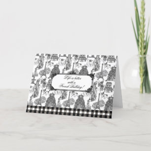 FRENCH BULLDOG Frenchie Black Toile Letterpress Thank You Card