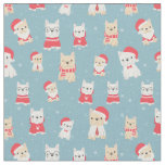 French Bulldog Frenchie Christmas Pattern Fabric