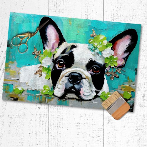 French Bulldog Frenchie  Decoupage Tissue Paper