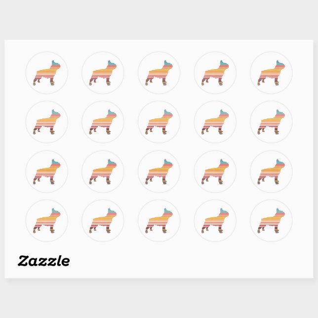 French Bulldog Frenchie Dog Breed Premium Classic Round Sticker (Sheet)