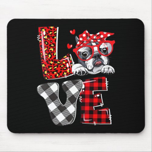 French Bulldog Frenchie Dog Happy Valentines Day 2 Mouse Pad