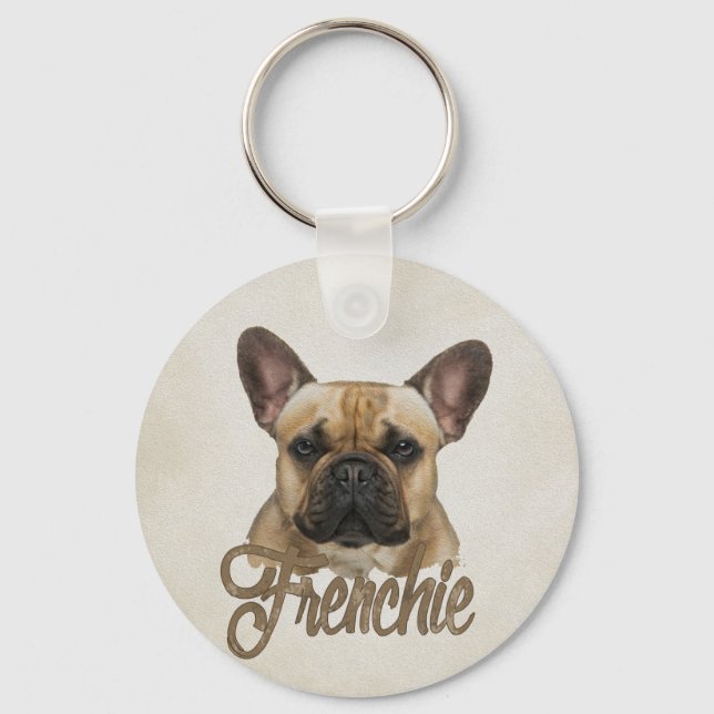French Bulldog -Frenchie Dog Keychain (Front)
