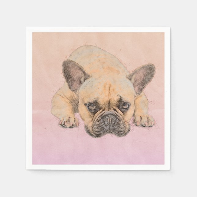French Bulldog -Frenchie Dog Napkins (Front)
