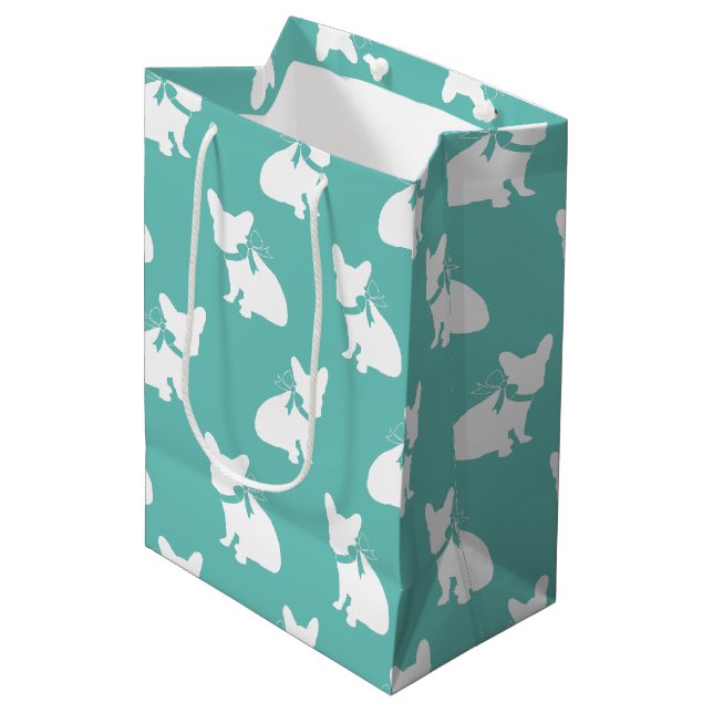 French Bulldog Frenchie Dog Puppy Frenchy Medium Gift Bag (Front Angled)