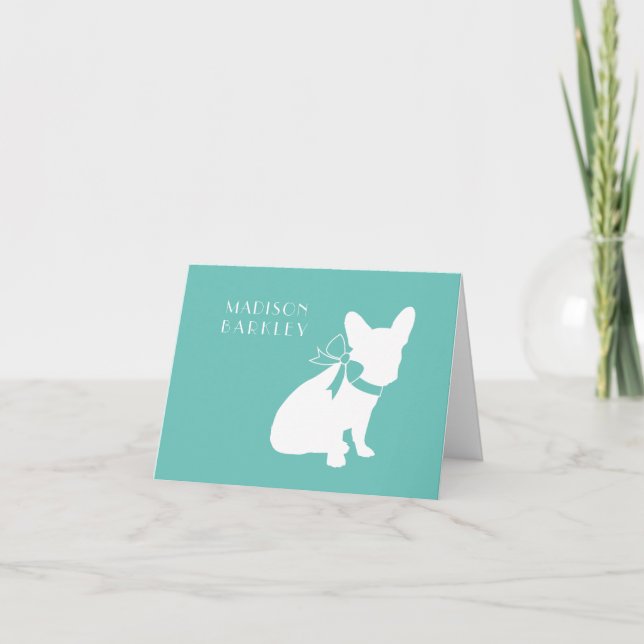 French Bulldog Frenchie Dog Puppy Frenchy Note Card (Front)
