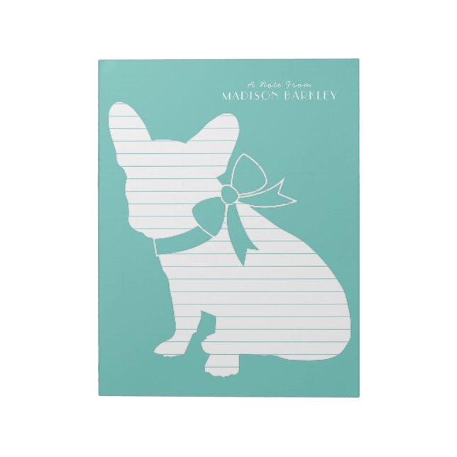 French Bulldog Frenchie Dog Puppy Frenchy Notepad (Rotated)