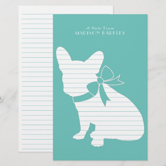 French Bulldog Frenchie Dog Puppy Frenchy Stationery (Front/Back)