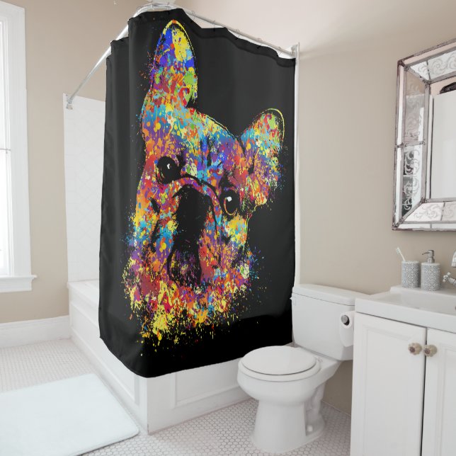 French Bulldog -Frenchie Dog Shower Curtain (In Situ)