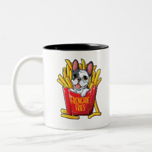 French Bulldog Frenchie Fries Shirt for Men Women Two-Tone Coffee Mug