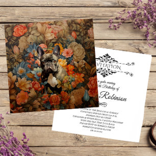 French Bulldog Frenchie Garden Tapestry Birthday Thank You Card