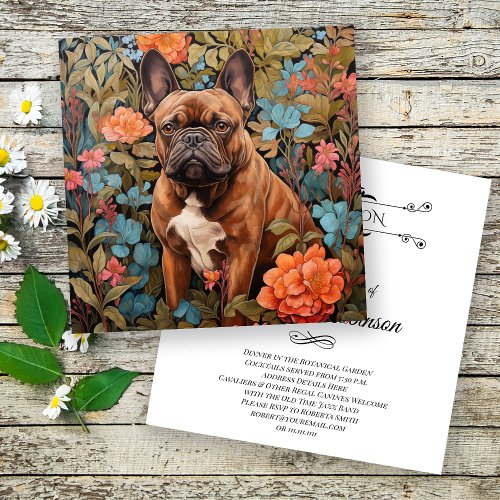 French Bulldog Frenchie Garden Tapestry Birthday Thank You Card