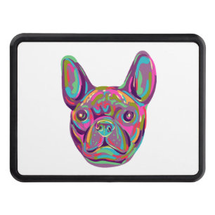 French Bulldog Frenchie head Pop art style Hitch Cover