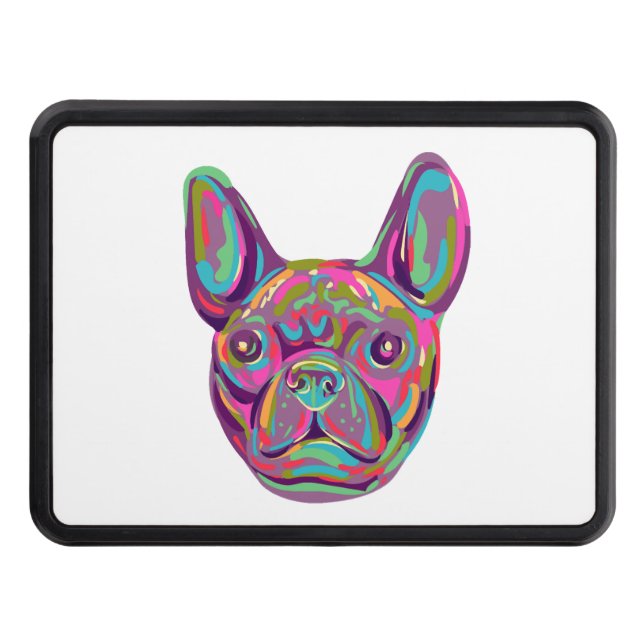 French Bulldog Frenchie head Pop art style Hitch Cover (Front)