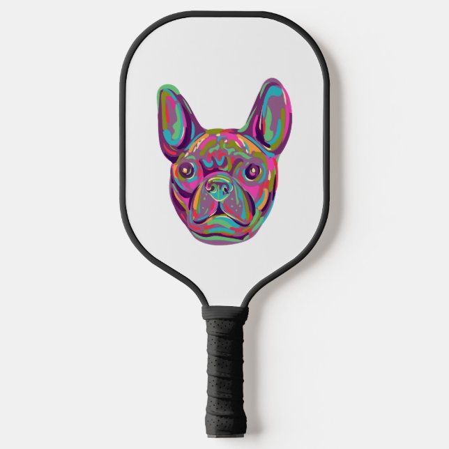 French Bulldog Frenchie head Pop art style Pickleball Paddle (Front)