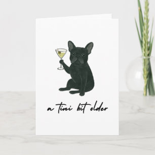 French Bulldog Frenchie Martini Birthday Card