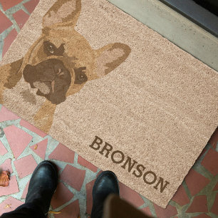 French Bulldog Frenchie Name Fiber Doormat