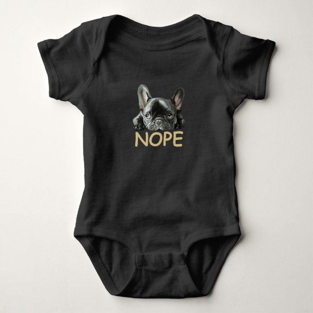 French Bulldog | Frenchie Nope Gifts Baby Bodysuit (Front)