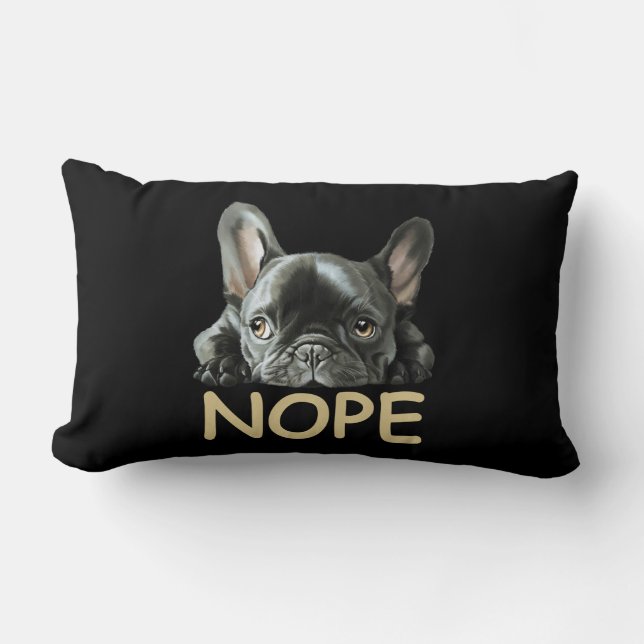 French Bulldog | Frenchie Nope Gifts Lumbar Pillow (Front)
