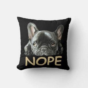 French Bulldog Frenchie Nope Gifts Throw Pillow