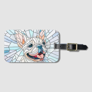 French Bulldog -Frenchie - pastel mosaic Luggage Tag