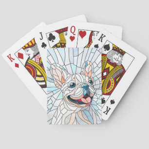French Bulldog -Frenchie - pastel mosaic Poker Cards