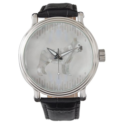 French Bulldog _Frenchie pearl silhouette Watch