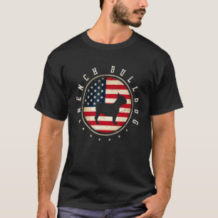 French Bulldog Frenchie Usa Flag 4th July Dog Mom T-Shirt