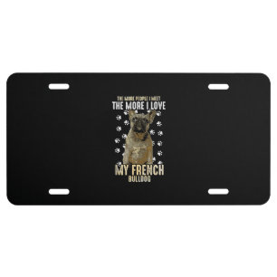 french bulldog frenchies dog lover owner gift license plate
