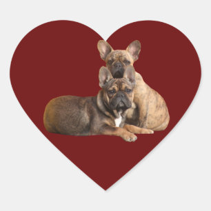 French Bulldog Friends French Bulldog Heart Sticker