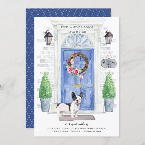 French Bulldog Front Door Moving Announcement