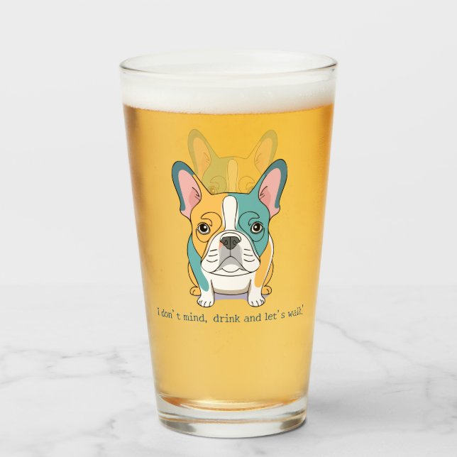 French Bulldog fun  Glass (Front Filled)