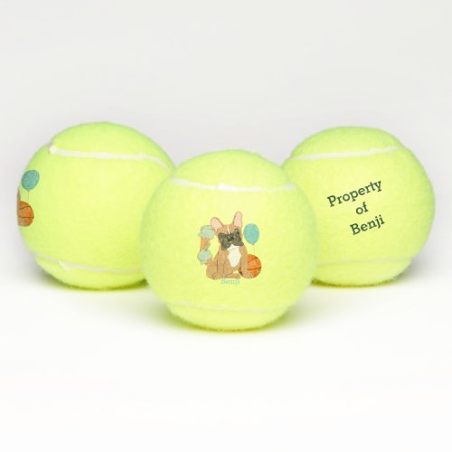 French Bulldog Fun Personalized  Tennis Balls