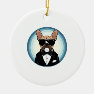 French Bulldog Funny Cute Art Ceramic Ornament