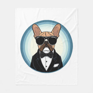 French Bulldog Funny Cute Art Fleece Blanket