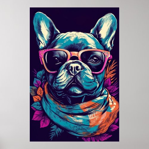 French Bulldog Funny Modern Pop Art  Poster