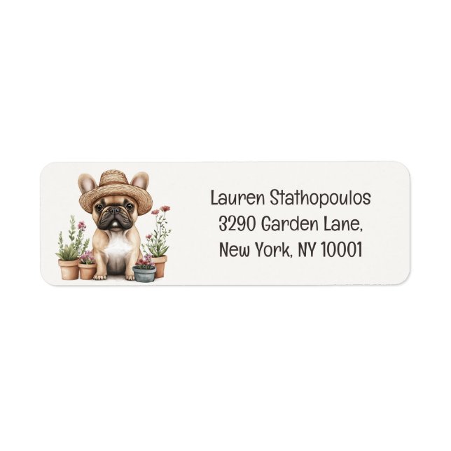 French Bulldog Gardening Flower Pots Label (Front)