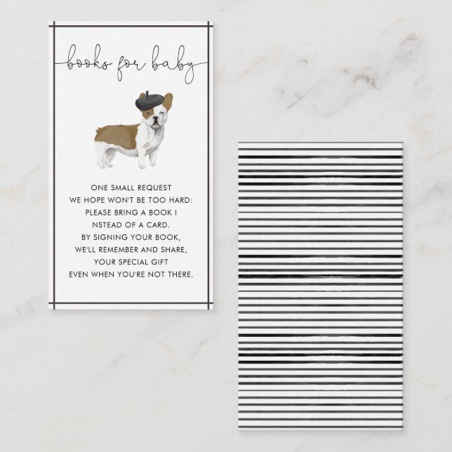 French Bulldog Gender Neutral Books For Baby Enclo Enclosure Card (Front/Back)