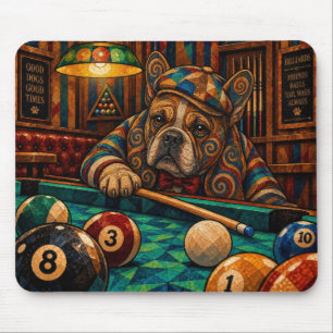 French Bulldog, Geometric Mosaic Mouse Pad
