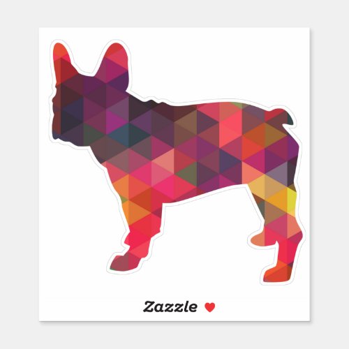 French Bulldog Geometric Pattern Silhouette Sticker