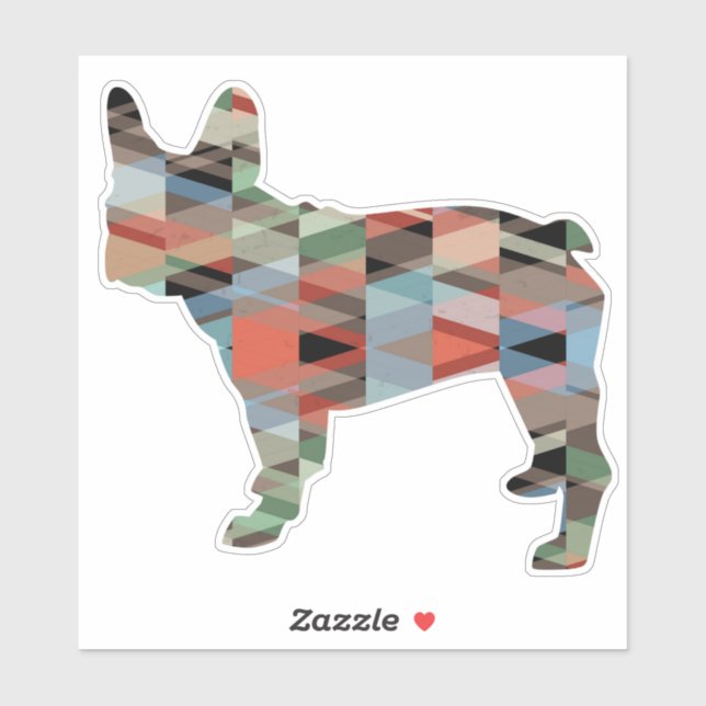 French Bulldog Geometric Pattern Silhouette Sticker (Sheet)