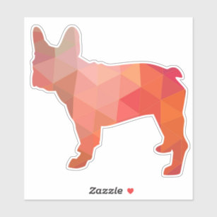 French Bulldog Geometric Pattern Silhouette Sticker