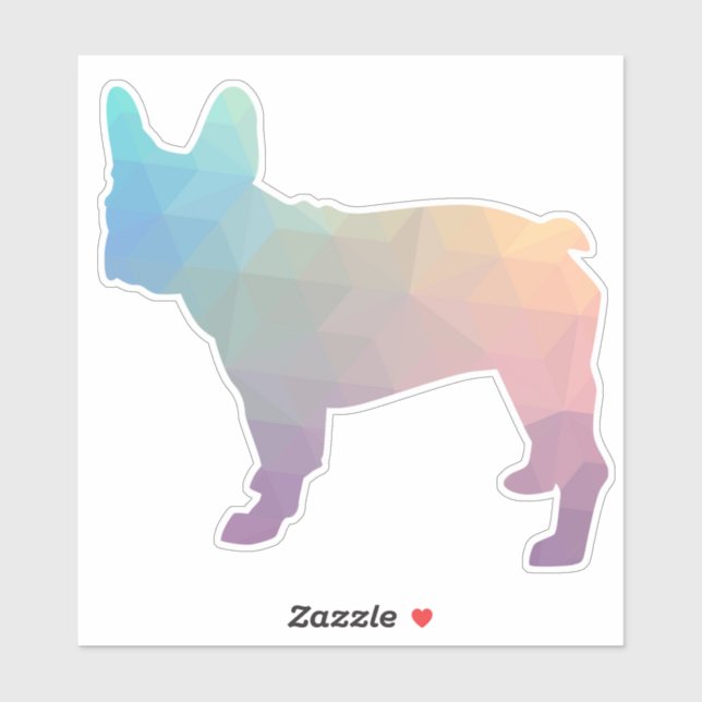 French Bulldog Geometric Pattern Silhouette Sticker (Sheet)
