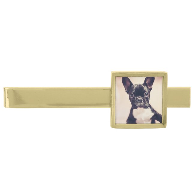 French Bulldog Gold Finish Tie Bar (Front)