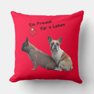 French Bulldog Good Friends French Bulldog Throw Pillow