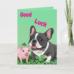 French Bulldog good luck Card