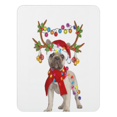 French Bulldog Gorgeous Reindeer Christmas Gift Door Sign