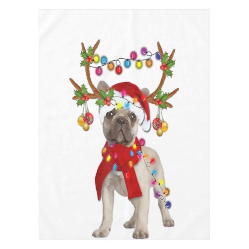 French Bulldog Gorgeous Reindeer Christmas Gift Tablecloth